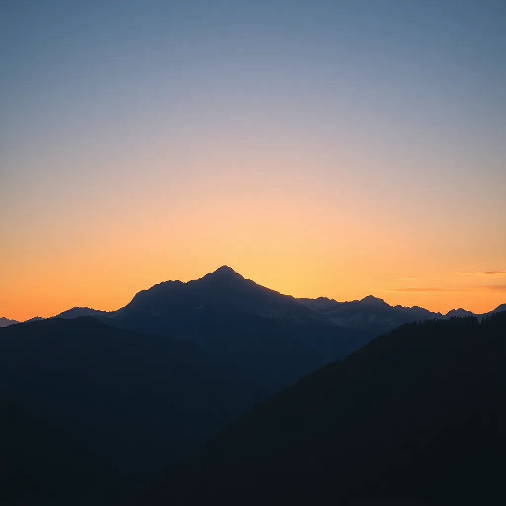Front image showing scenic mountain foothills with sunrise sky